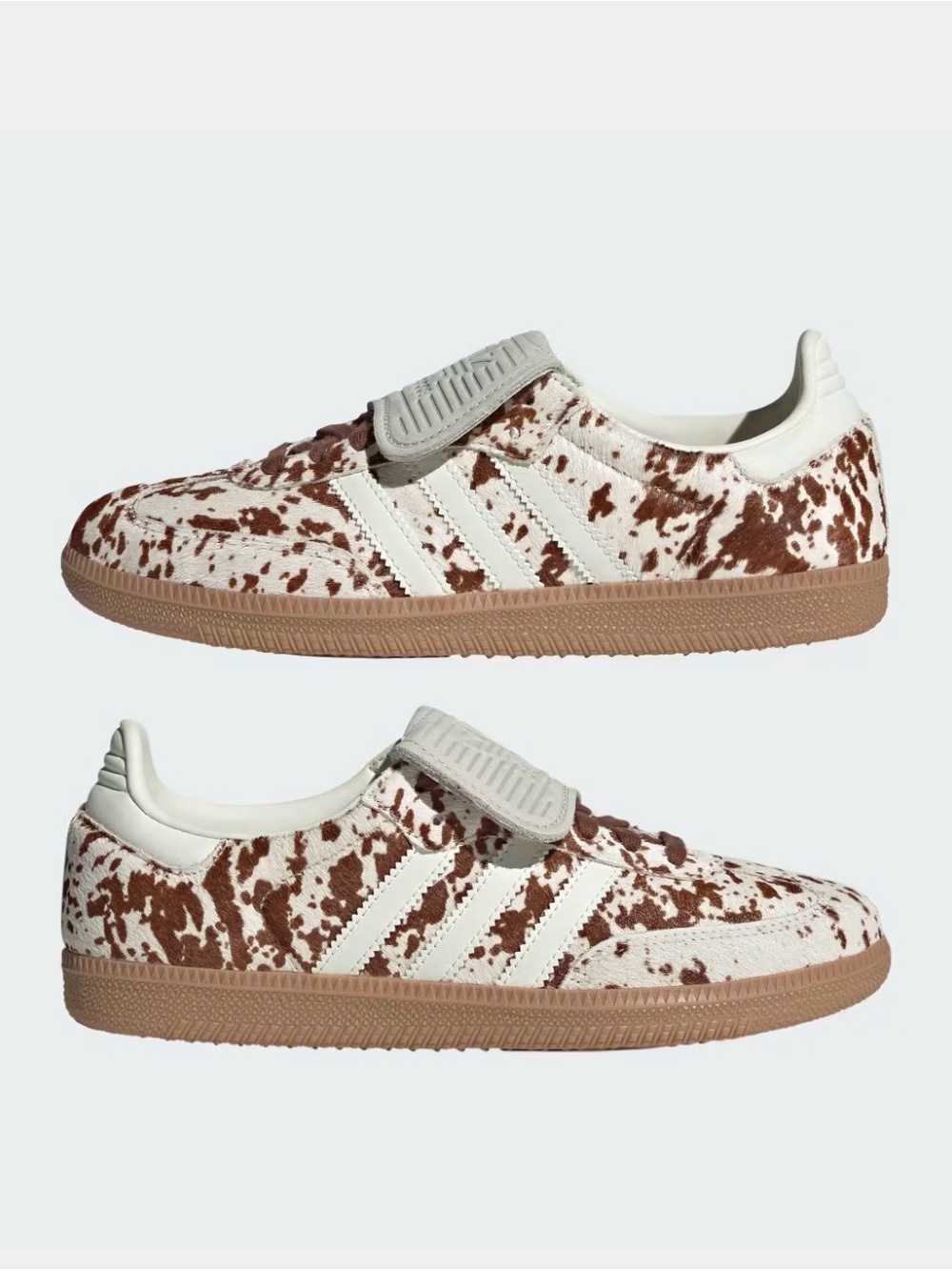 Adidas Women’s Samba Sneakers in Cream & Brown Cow Print - Picture 7 of 12